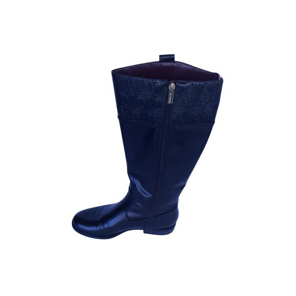 Tommy Hilfiger Womens Black Leather Knee-High Riding Boots Size 8.5 - Picture 5 of 13